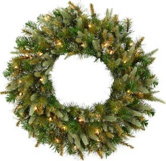 Pre-Lit Cashmere Pine Wreath with 100 Clear Dura-Lit Lights