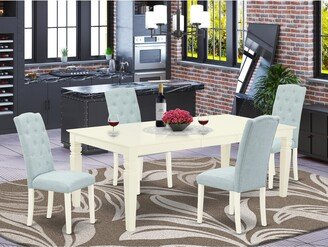 7 Pc Dining set with a Kitchen Table and 6 Wood Seat Kitchen Chairs in Oak Finish-AA