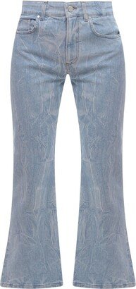 Crinkle Flared Denim Jeans