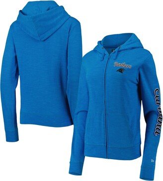 Women's Blue Carolina Panthers Reverse Space-Dye Full-Zip Hoodie