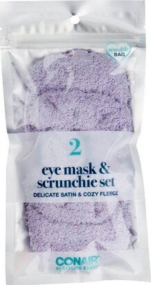 Cozy Eye Mask and Scrunchie Hair Elastic Set - 2pc