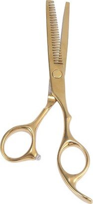 Unique Bargains Men Women Stainless Steel Thinning Scissors for Long Short Thick Hard Soft Hair Clippers Gold Tone 6.5 1 Pc