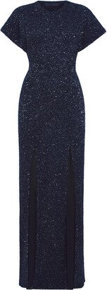 Technical Sequin Knit Maxi Dress