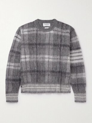 Checked Mohair-Blend Sweater