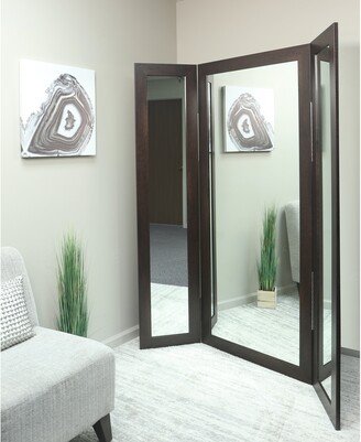 BrandtWorks Dark Walnut MDF Full-body Trifold Mirror