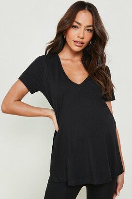 Maternity V Neck Side Split T-Shirt