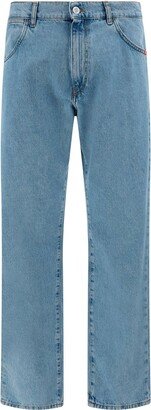 Amish Logo-Patch Straight-Leg Jeans-AA