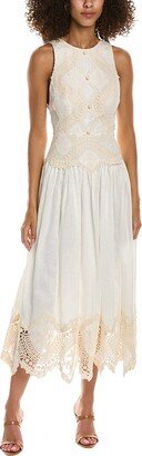 Lace Linen Midi Dress