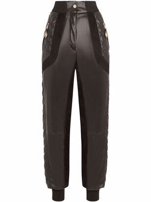 Quilted Leather Track Trousers