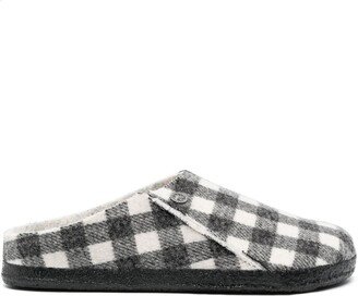 Zermatt plaid fur-lined slippers