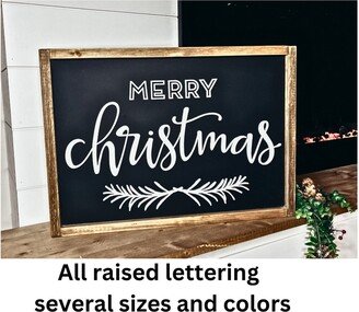 Merry Christmas Sign Framed|Black White Sign|Entryway Decor | Living Room Merry|Modern