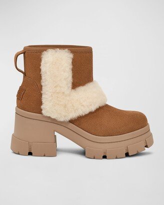 Brooklyn Sunburst Suede Shearling Platform Boots