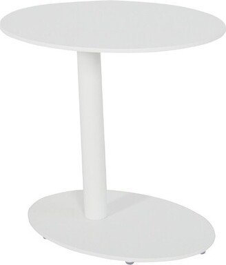 Metal Outdoor Side Table With Oval Top and Base - 18 H x 15 W x 20 L Inches