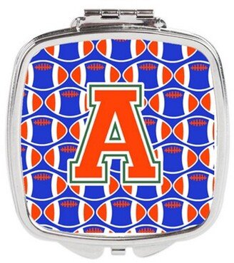 CJ1083-ASCM Letter A Football Green, Blue & Orange Compact Mirror