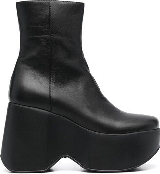 110mm Leather Platform Boots