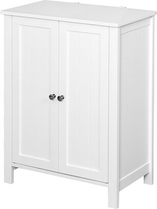 CTEX Bathroom Floor Storage Cabinet with Adjustable Shelf and 2 Doors