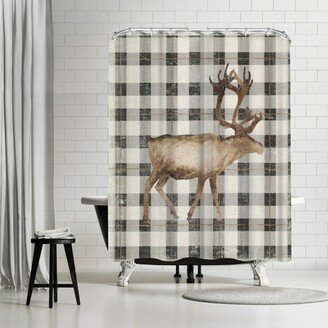 71 x 74 Shower Curtain, Santas Deer Ii by PI Creative Art