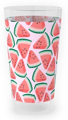 Outdoor Pint Glasses: Watermelon Slices - Pink Outdoor Pint Glass, Pink
