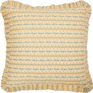 Yellow Floral Stripes Euro Sham