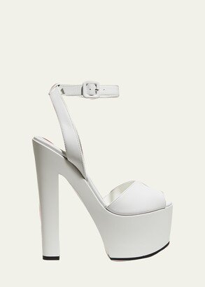 Birel Calfskin Ankle-Strap Platform Sandals