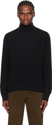 Black Dropped Shoulder Turtleneck