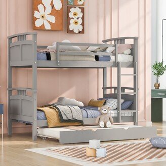 Twin Over Twin Bunk Bed with Twin size Trundle