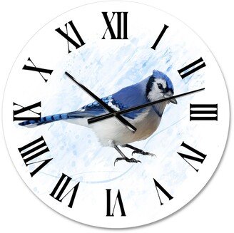 Designart 'Vintage Blue Jay Bird' Traditional wall clock