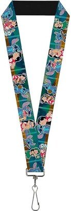 Buckle-Down Lanyard-1.0-Lilo Stitch 5-Scene Blocks (Multicolor) Findings