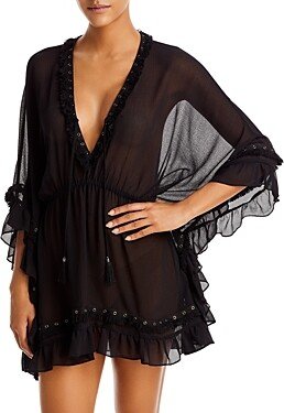 Joya Grommet Trim Dress Swim Cover-Up