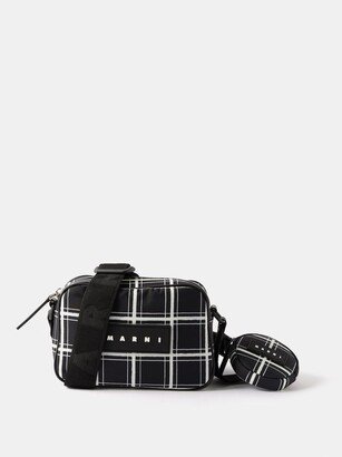 Checked-shell Camera Cross-body Bag