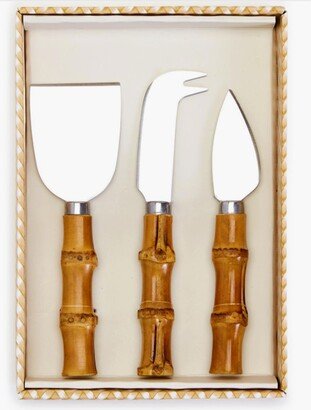 Natural Bamboo Handle Cheese Knives Set of 3