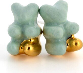 Cj·314 Gummy Bear Stud Earrings - Mint Green Matt