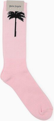 Pink cotton sports socks