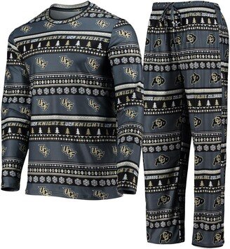 Concepts Sport Men's Charcoal Ucf Knights Ugly Sweater Long Sleeve T-shirt and Pants Sleep Set