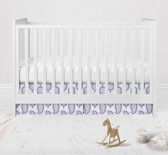 Isabella Paisley Aqua/Lilac/Purple Paisley Crib/Toddler Bed Skirt