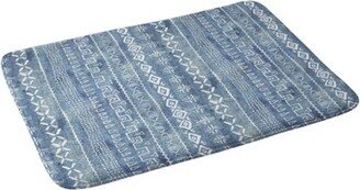 Schatzi Brown Modern Mudcloth Light Memory Foam Bath Mat Blue