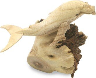 Small Grey Whale, Wood sculpture - 3.9