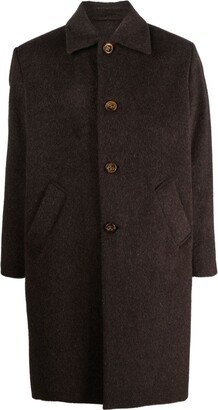 Single-Breasted Wool-Blend Mid Coat