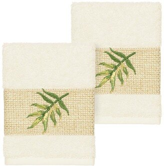 Zoe Embellished Washcloth - Set of 2 - Cream