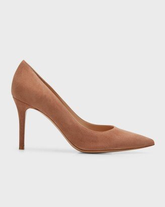 Gianvito 85 Suede Point-Toe High-Heel Pumps-AA