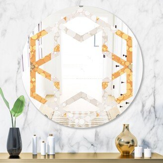 Designart 'Geometric Retro Design I' Printed Modern Round or Oval Wall Mirror - Hexagon Star