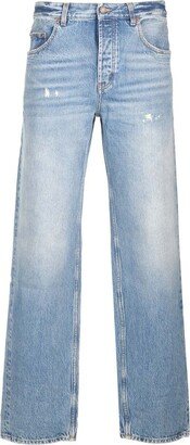 Button Detailed Straight Leg Jeans-AP