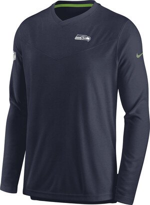 Men's Dri-FIT Lockup Coach UV (NFL Seattle Seahawks) Long-Sleeve Top in Blue