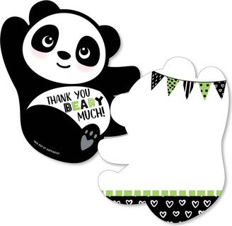 Big Dot Of Happiness Party Like a Panda Bear - Party Shaped Thank You Cards with Envelopes - 12 Ct