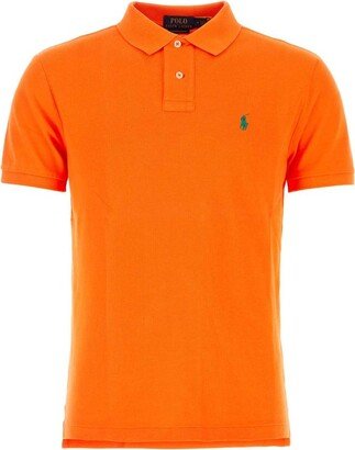 Logo-Embroidered Straight Hem Polo Shirt