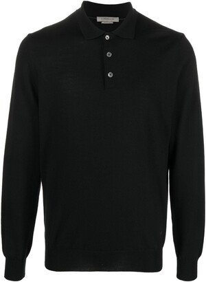 Knitted Long-Sleeved Polo Shirt