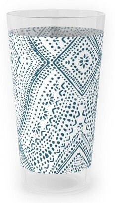 Outdoor Pint Glasses: Tribal Dot - Navy Outdoor Pint Glass, Blue