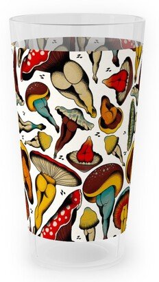 Outdoor Pint Glasses: Sexy Mushrooms - Multi Outdoor Pint Glass, Multicolor