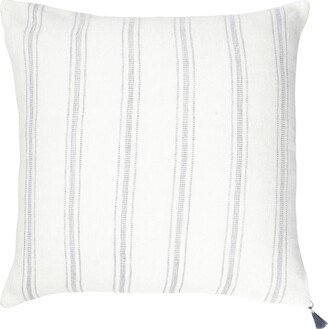 Anaya Home White With Grey Stripes So Soft Linen Down Alternative Throw Pillow