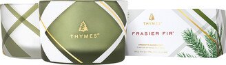 Thymes 6 oz. Heritage Plaid Candle Frasier Fir Set of 2